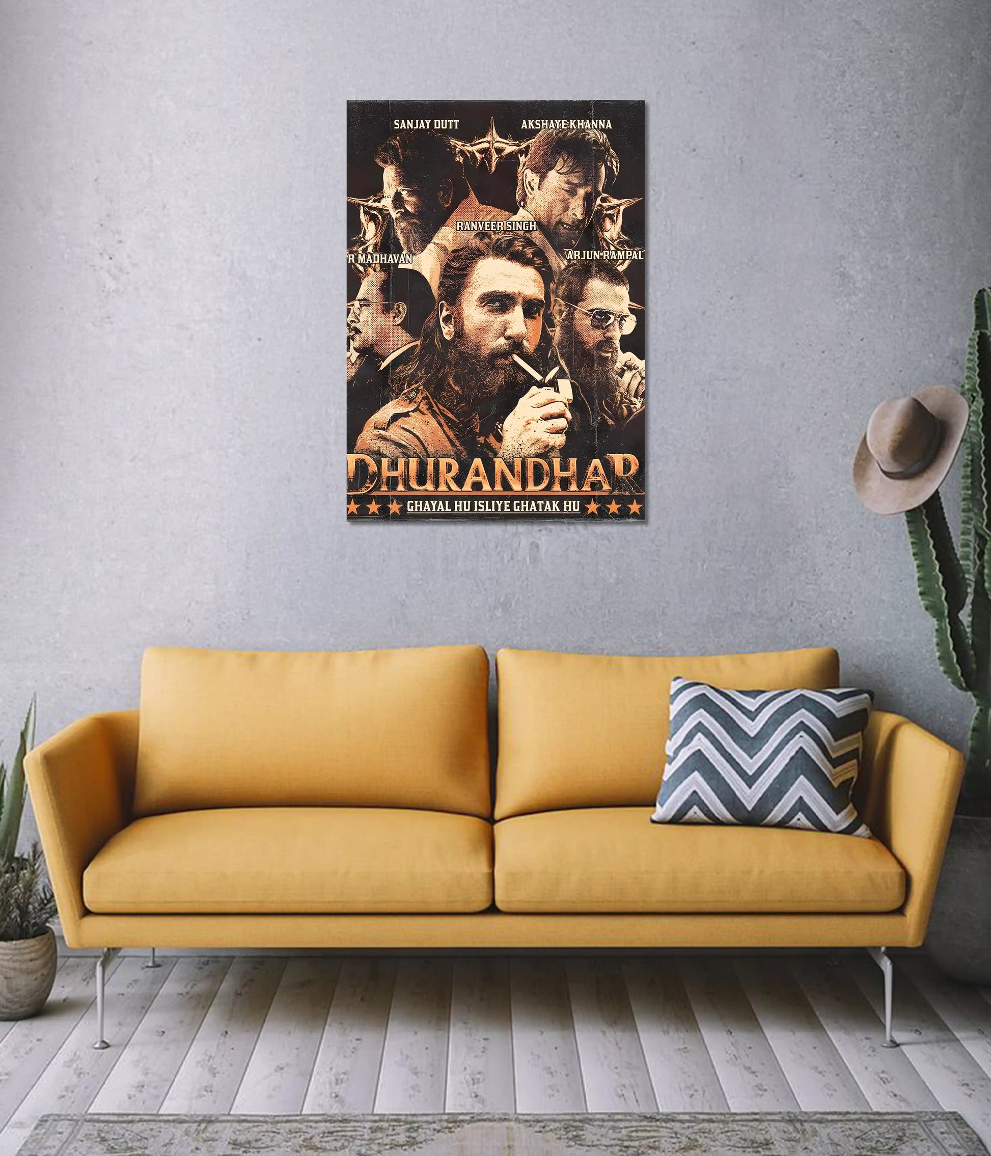 Dhurandhar Movie Cast Wall Poster on Wall - Everanta