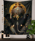 Divine Ganesha | Black & Gold Wall Tapestry