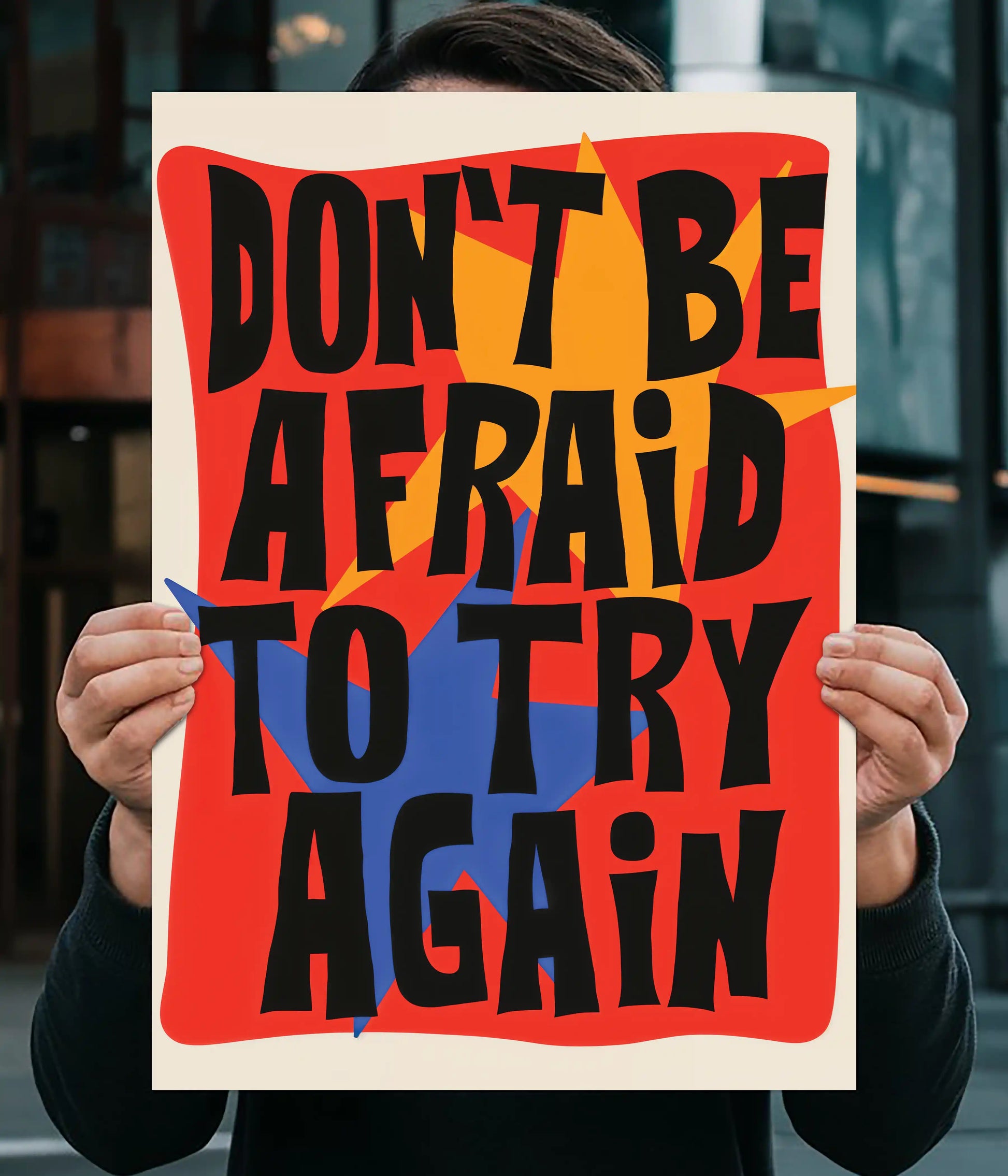 Don’t Be Afraid to Try Again Motivational Poster Main Image - Everanta
