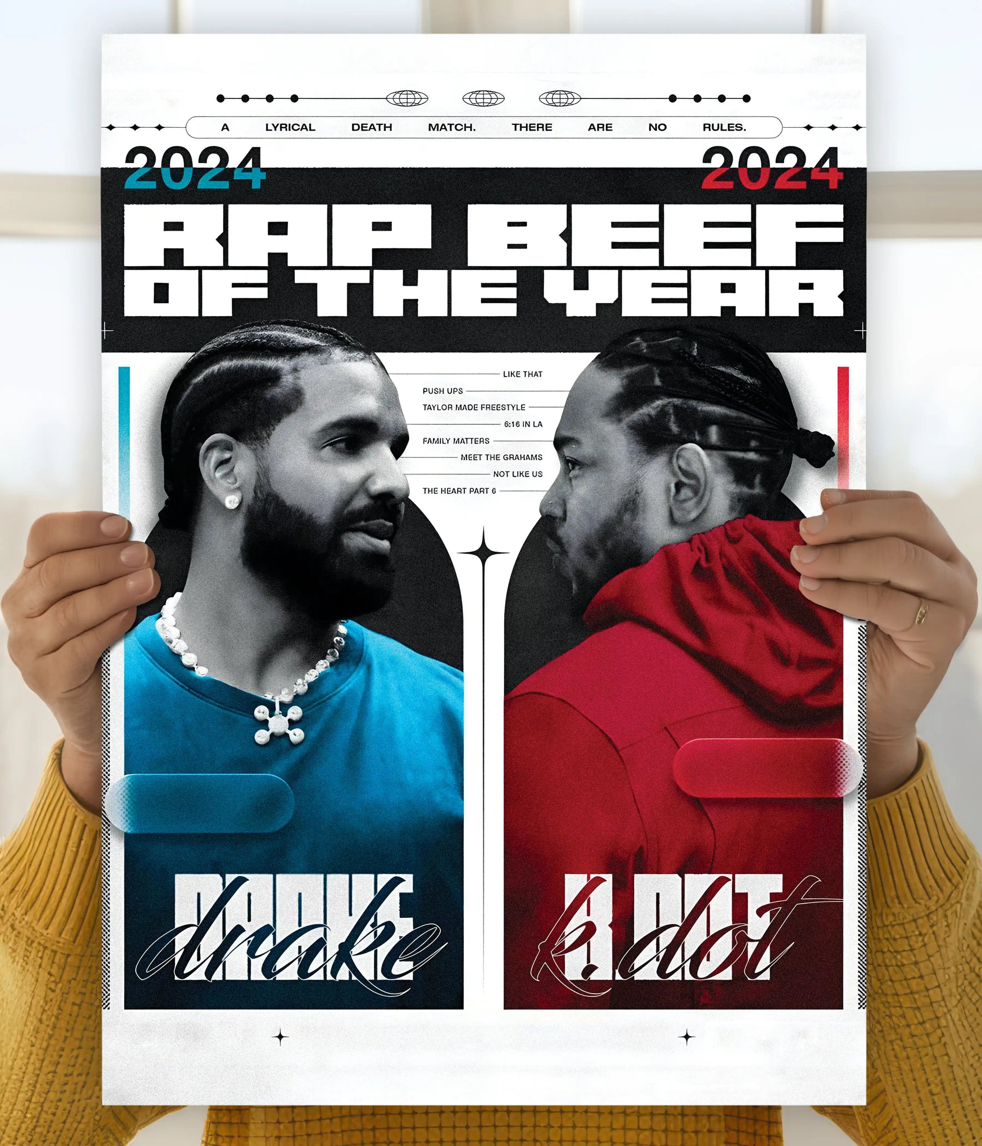 Drake vs Kendrick Lamar – Rap Beef of the Year 2024 Wall Poster Main Image - Everanta