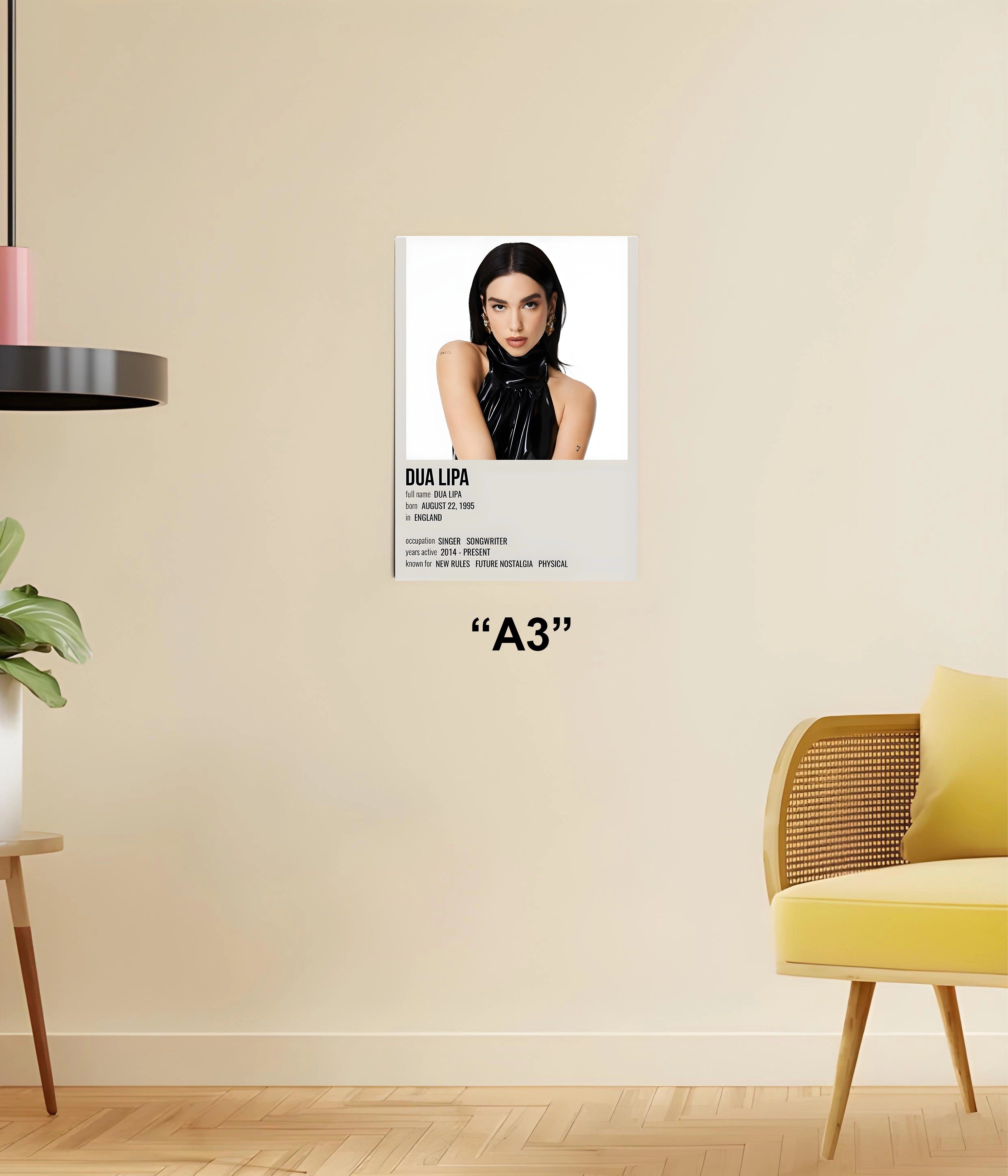 Dua Lipa in Vibe Mode – Music & Bandit Art Wall Poster A3 SIze - Everanta