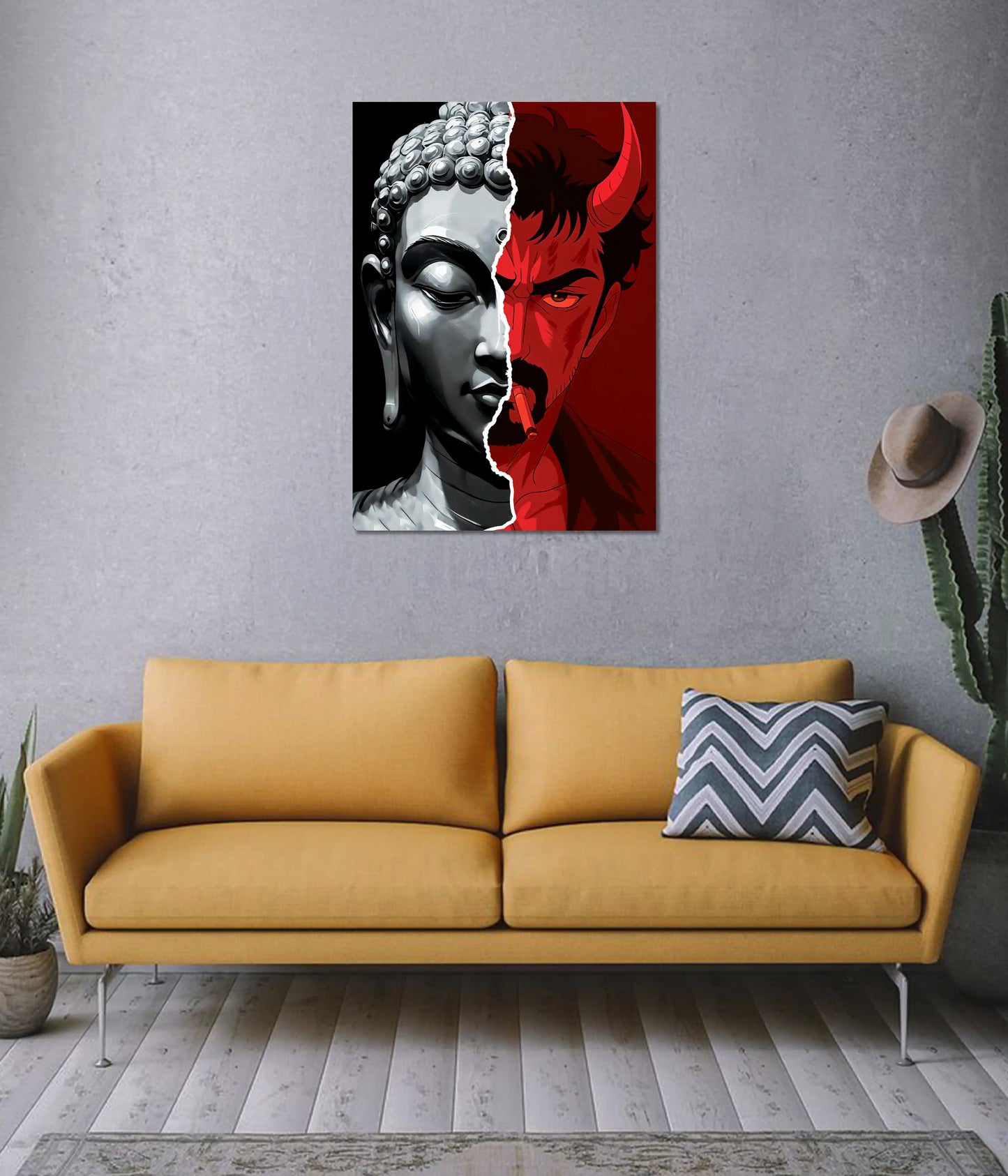 Duality Within – Good vs Evil Aesthetic Poster on Wall - Everanta