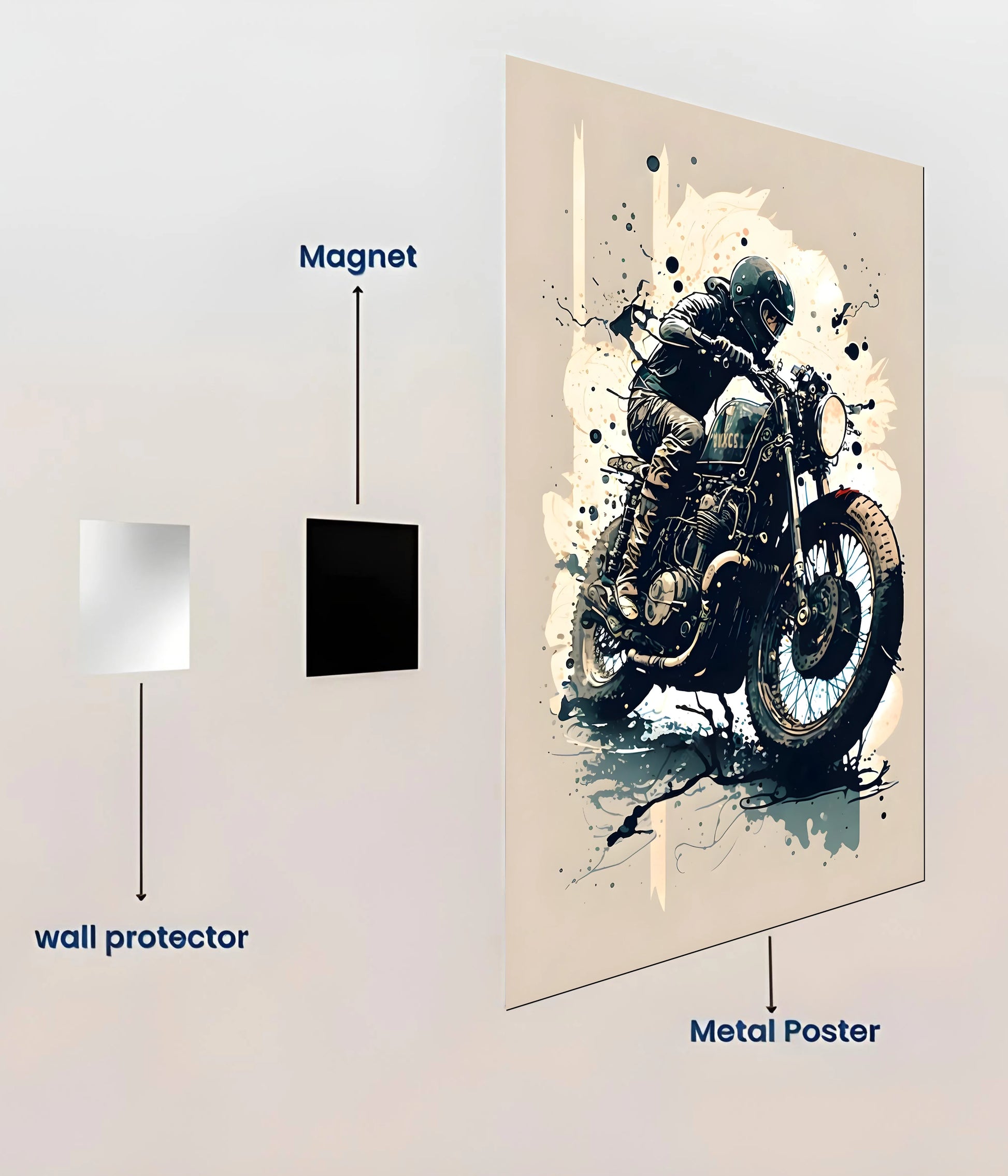 Easy to mount Motorbike Rider Metal Poster - Everanta