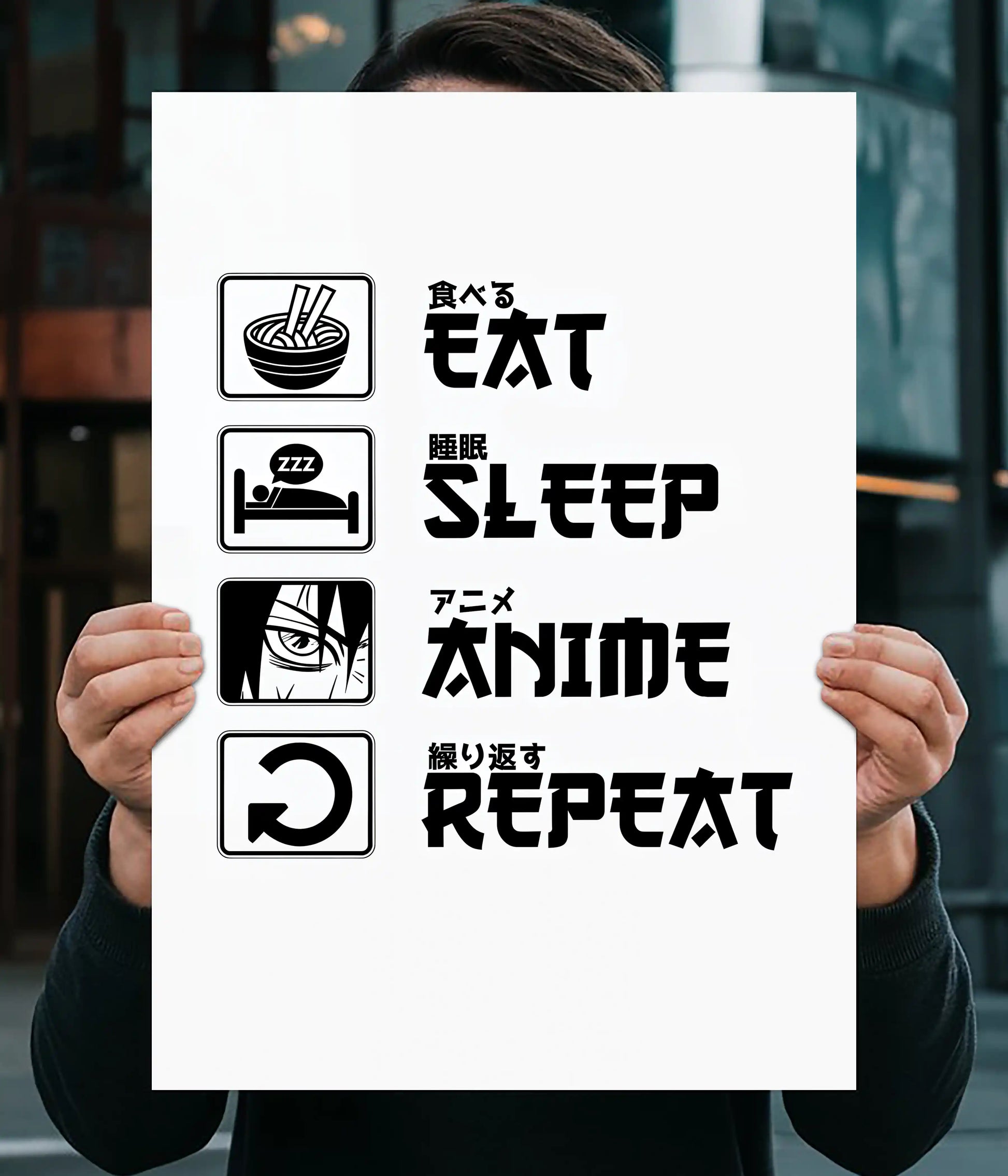 Eat Sleep Anime Repeat – Otaku Poster Main Image - Everanta