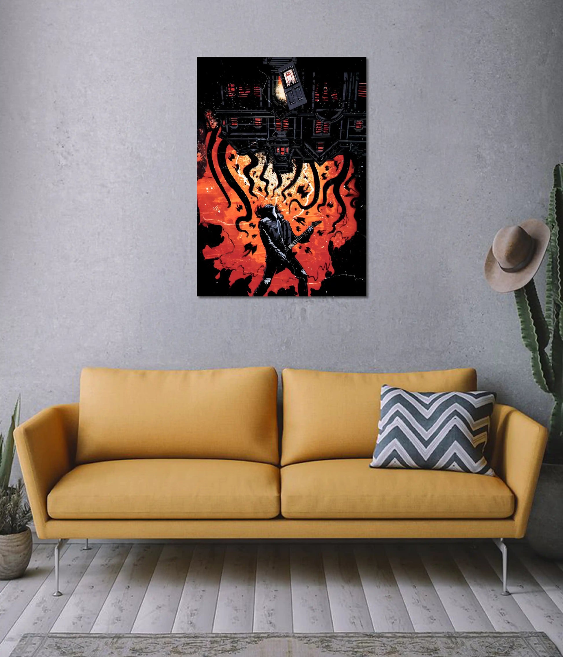 Eddie’s Upside Down Guitar Scene – Stranger Things Poster on Wall - Everanta