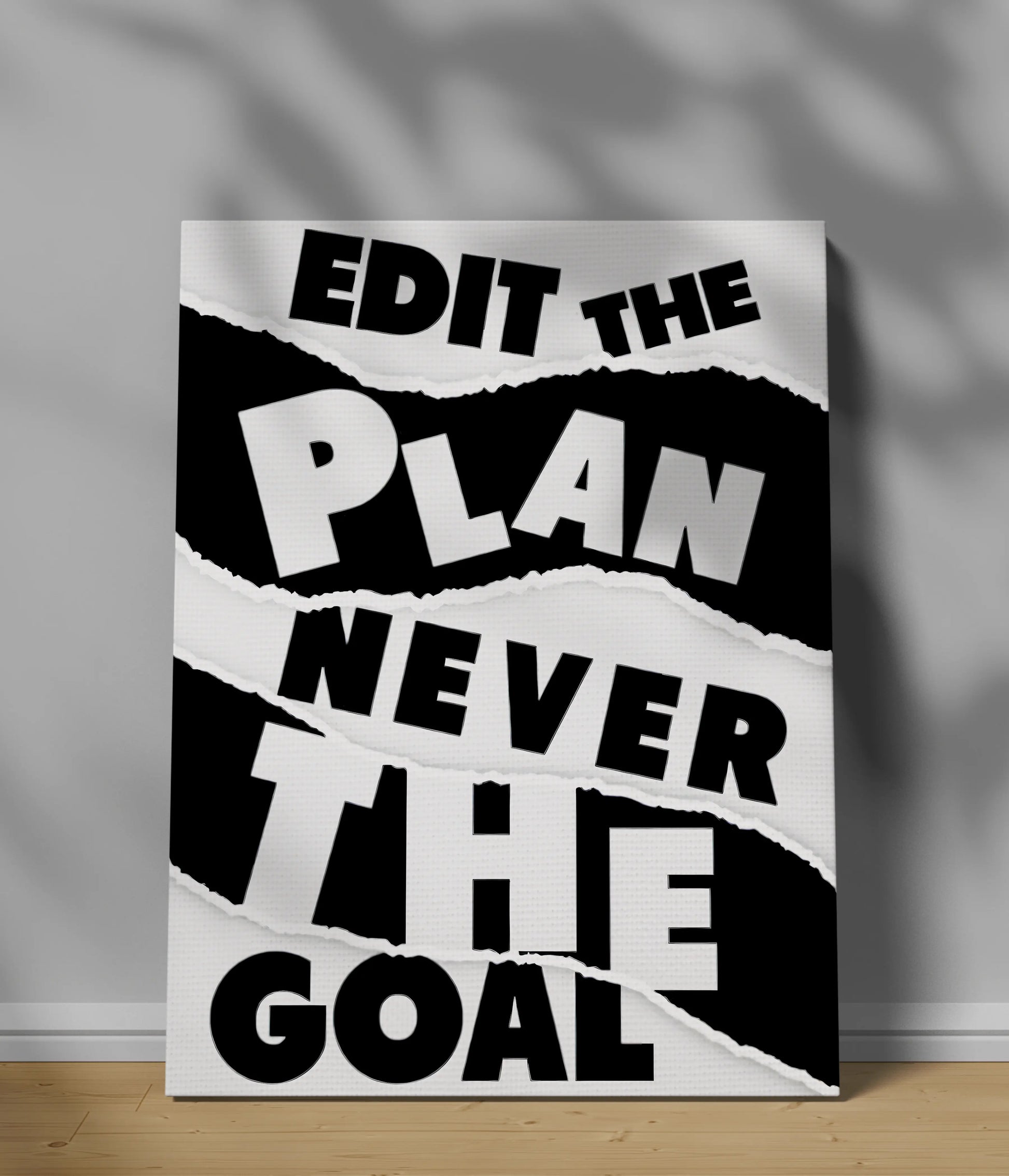 Edit the Plan, Never the Goal – Motivational Canvas Print Main Image - Everanta