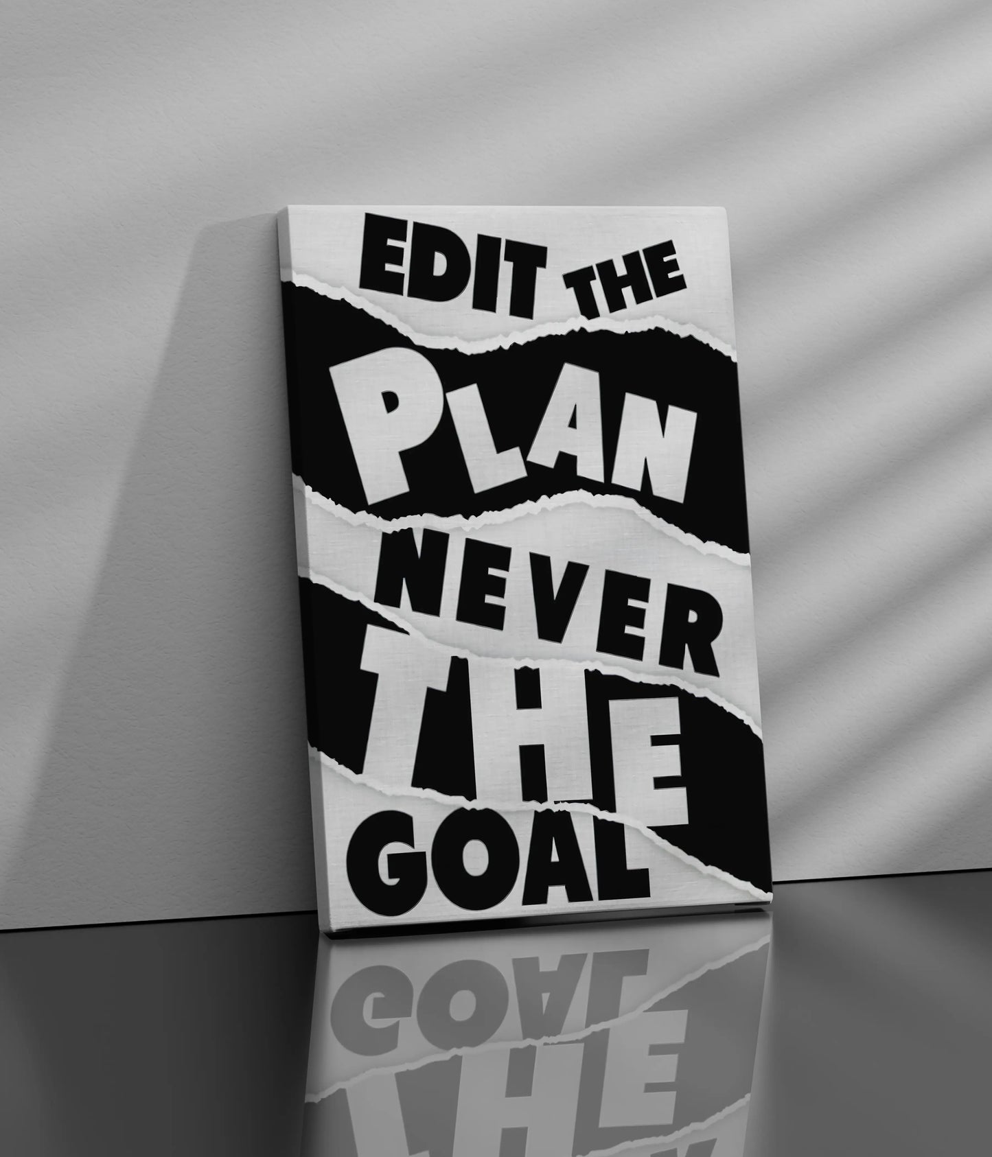 Edit the Plan, Never the Goal – Motivational Canvas Print Side Look - Everanta