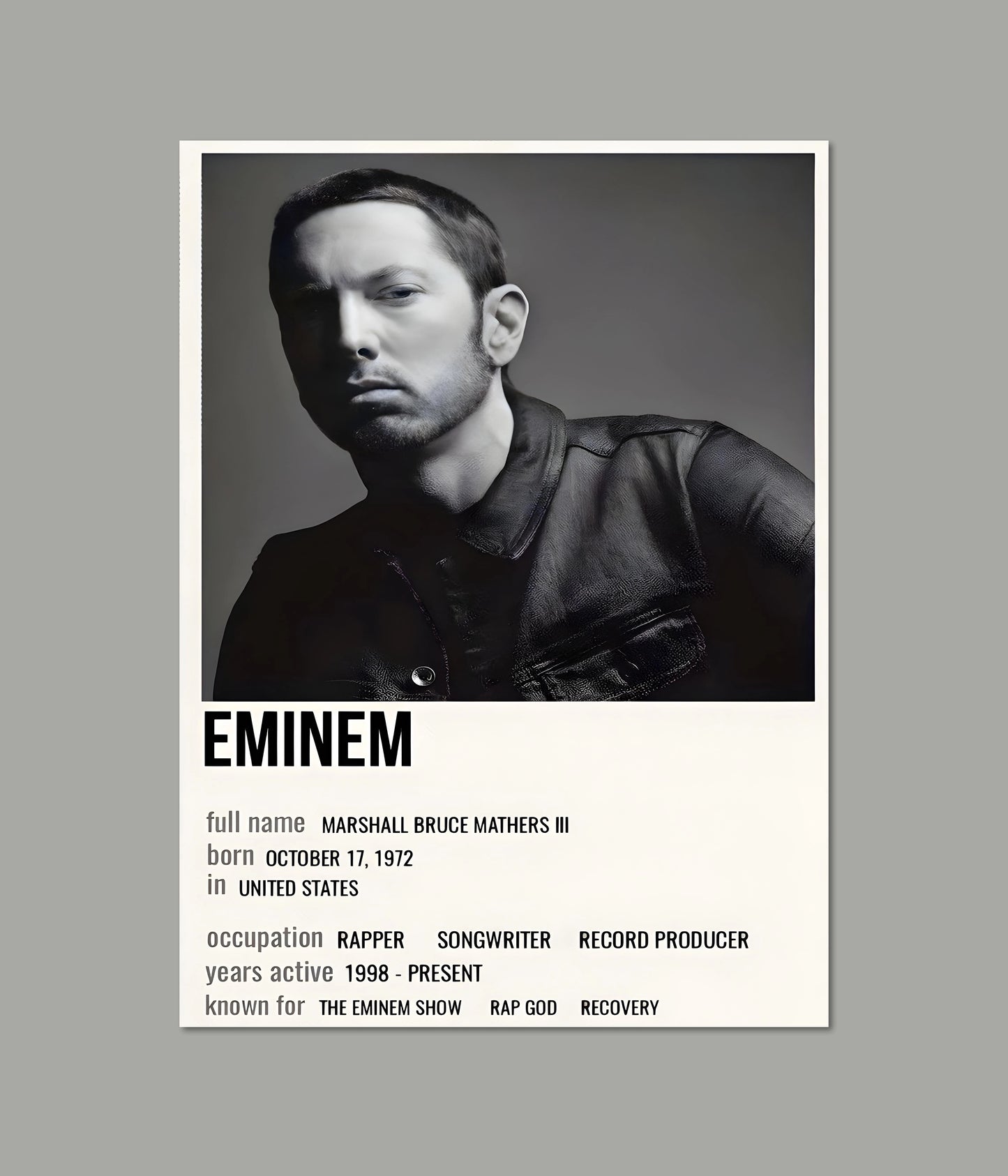 Eminem – Iconic Rap Legend Wall Poster Main Image - Everanta