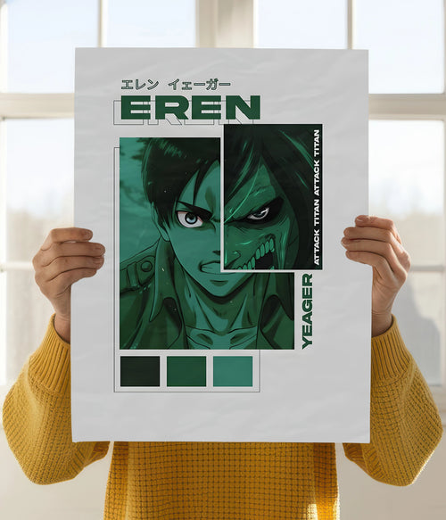 Eren Yeager – The Last Stand | Attack on Titan Anime Poster Holding Image - Everanta