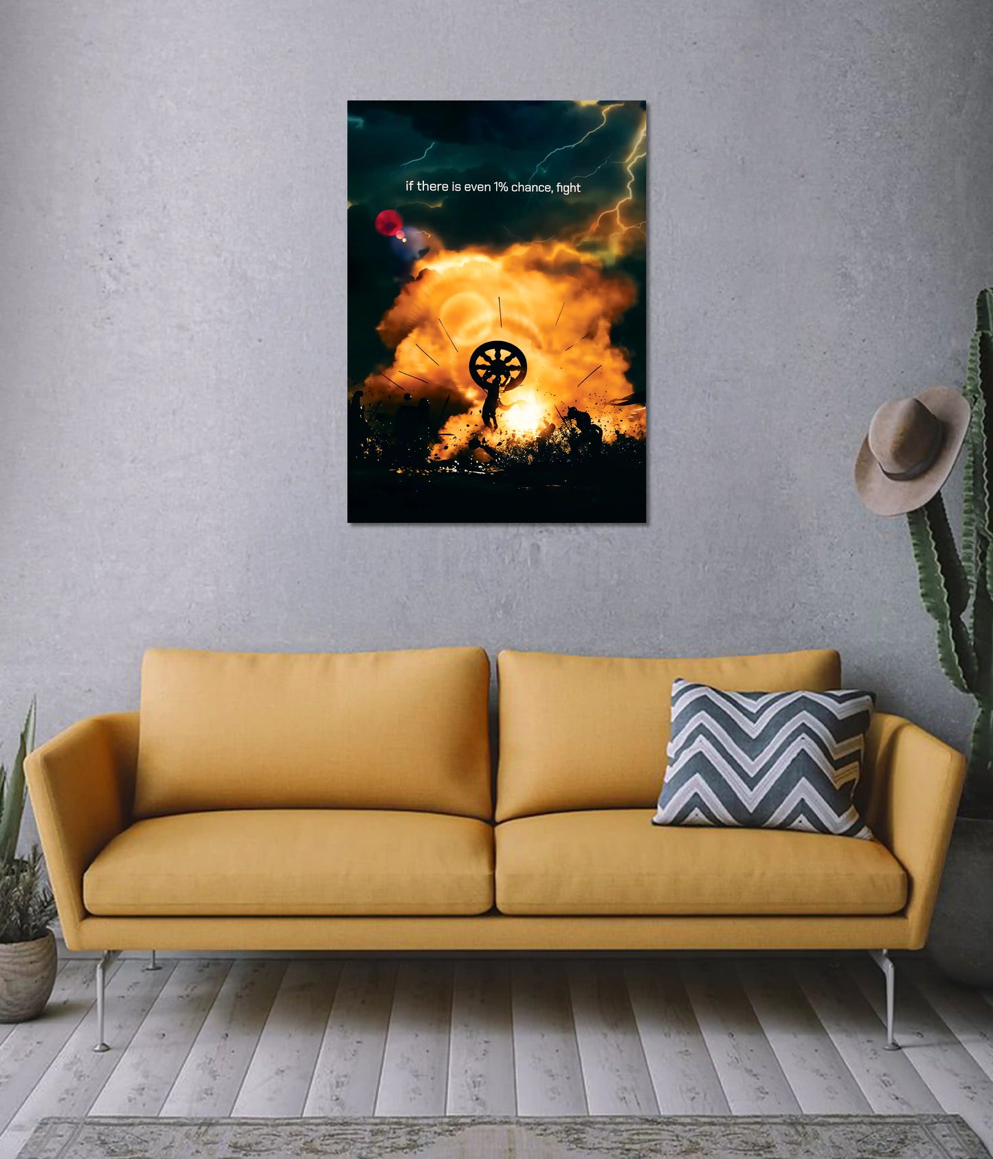 Even 1% Chance, Fight - Courage Devotional Poster on Wall - Everanta
