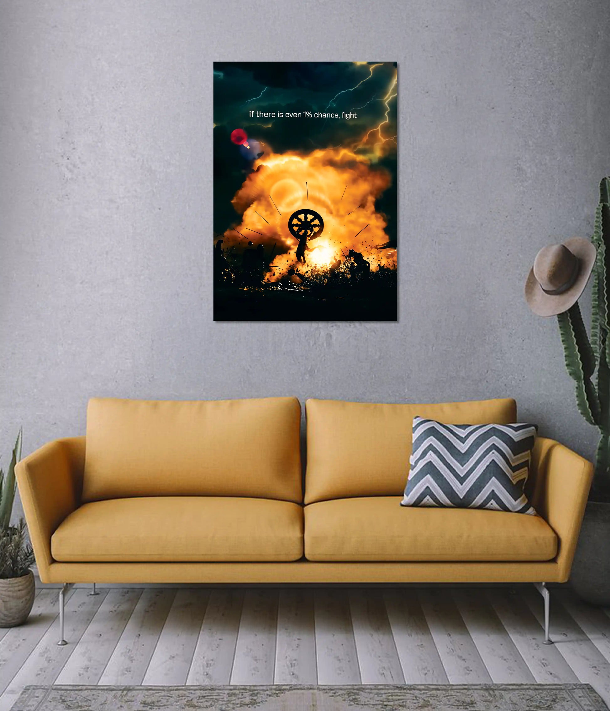 Even 1% Chance, Fight - Courage Devotional Poster on Wall - Everanta