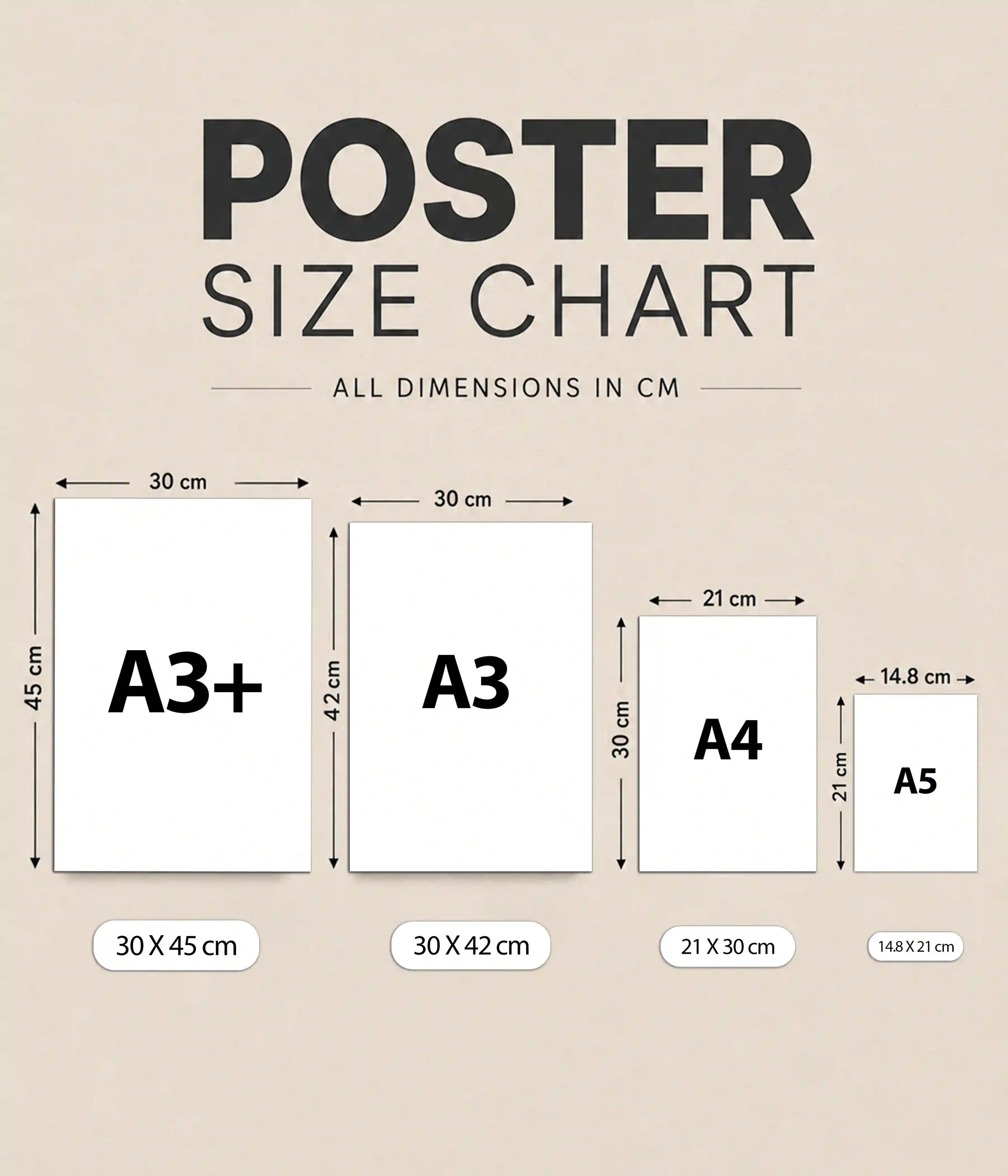 Everanta Single Wall Posters Size Comparison - Everanta