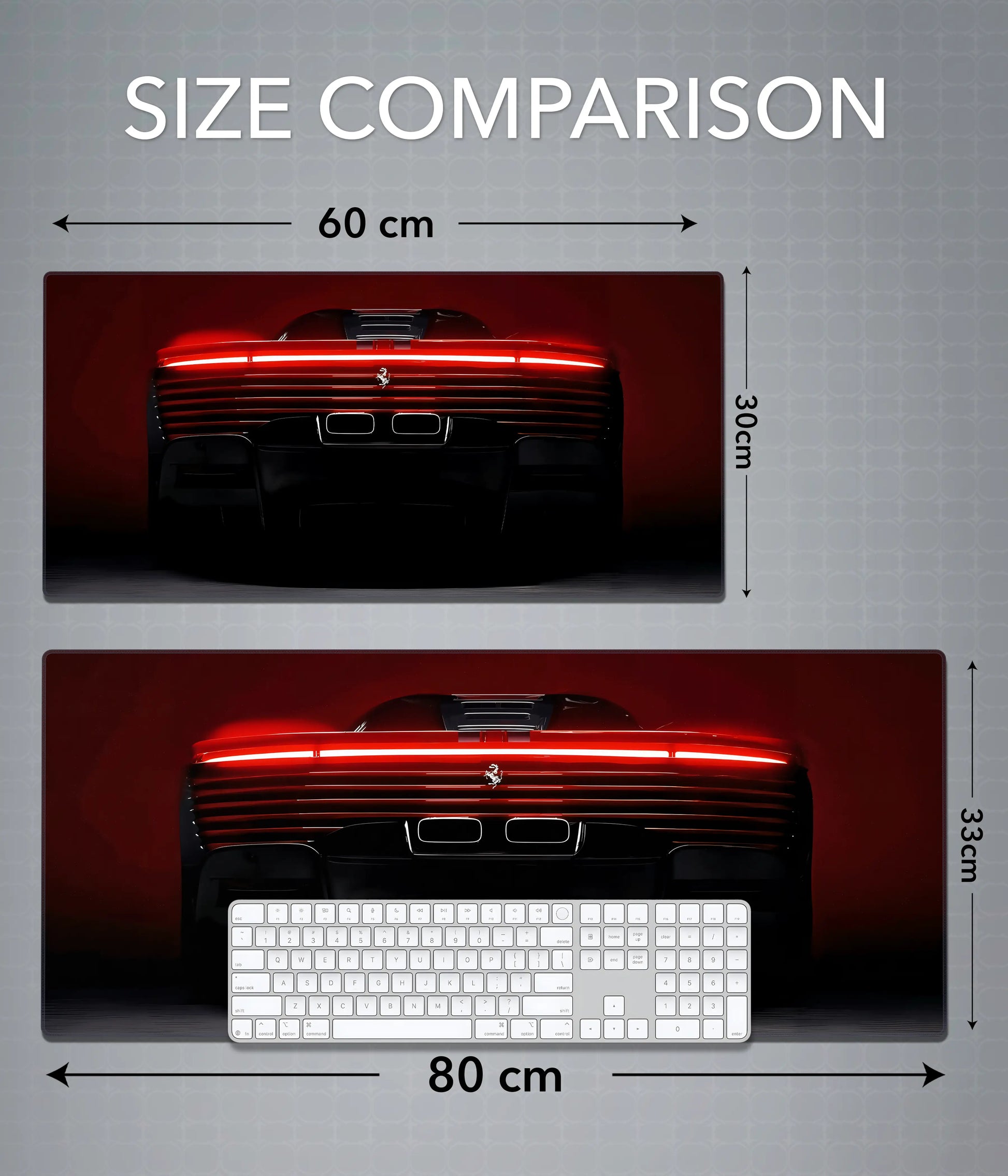 Ferrari Desk Mat – Premium Extended Gaming Pad Size Comparison - Everanta