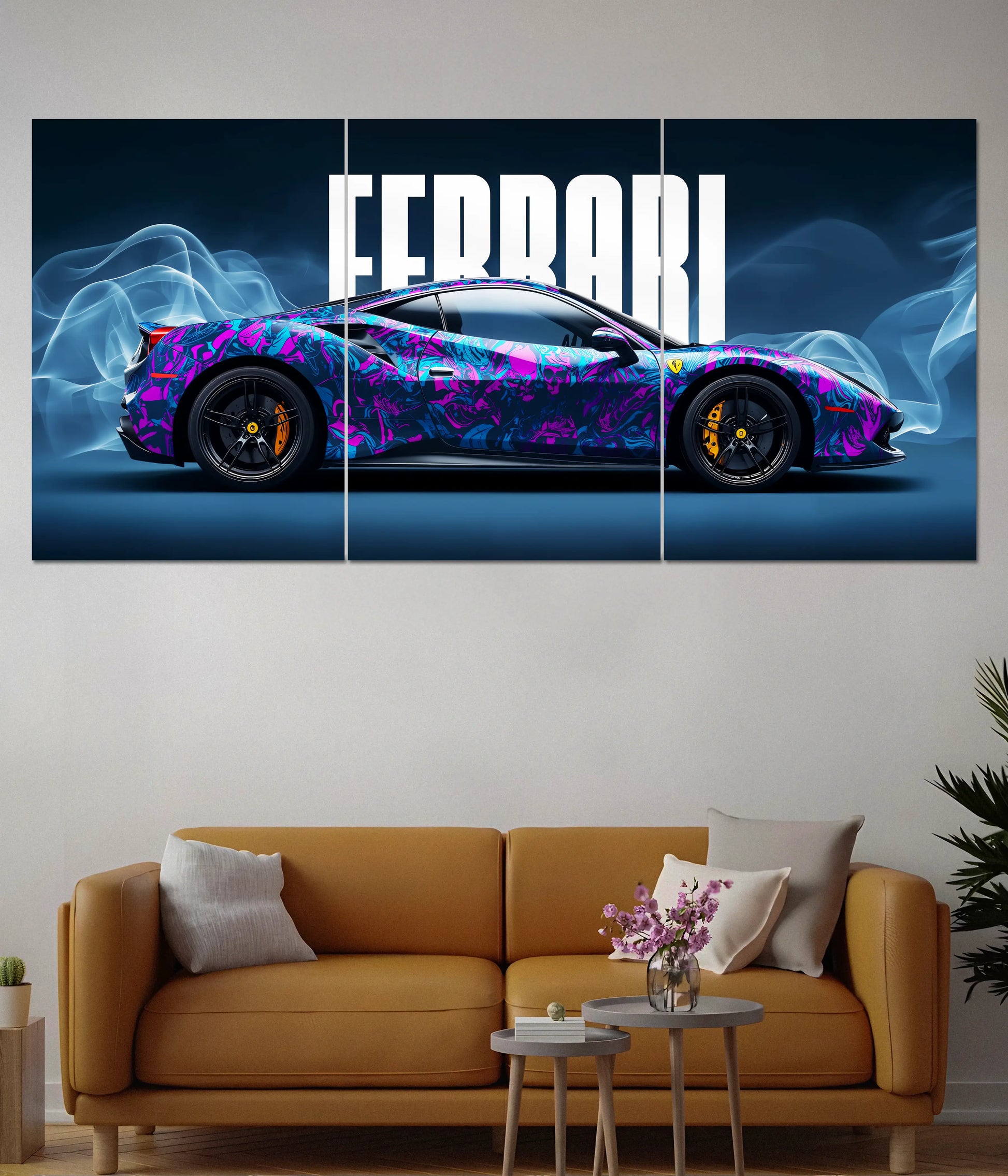 Ferrari Split Poster – Exotic Supercar Wall Art for Car Lovers - Everanta