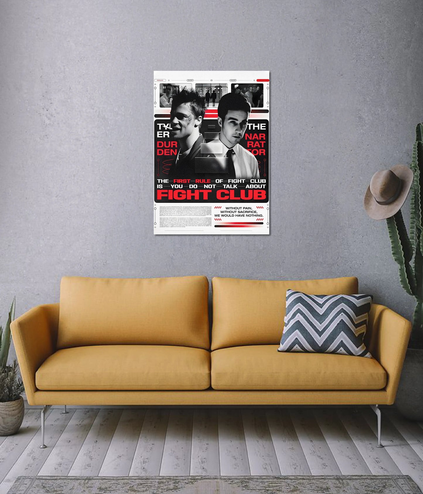 Fight Club Rule No.1 – Classic Movie Wall Poster - Everanta