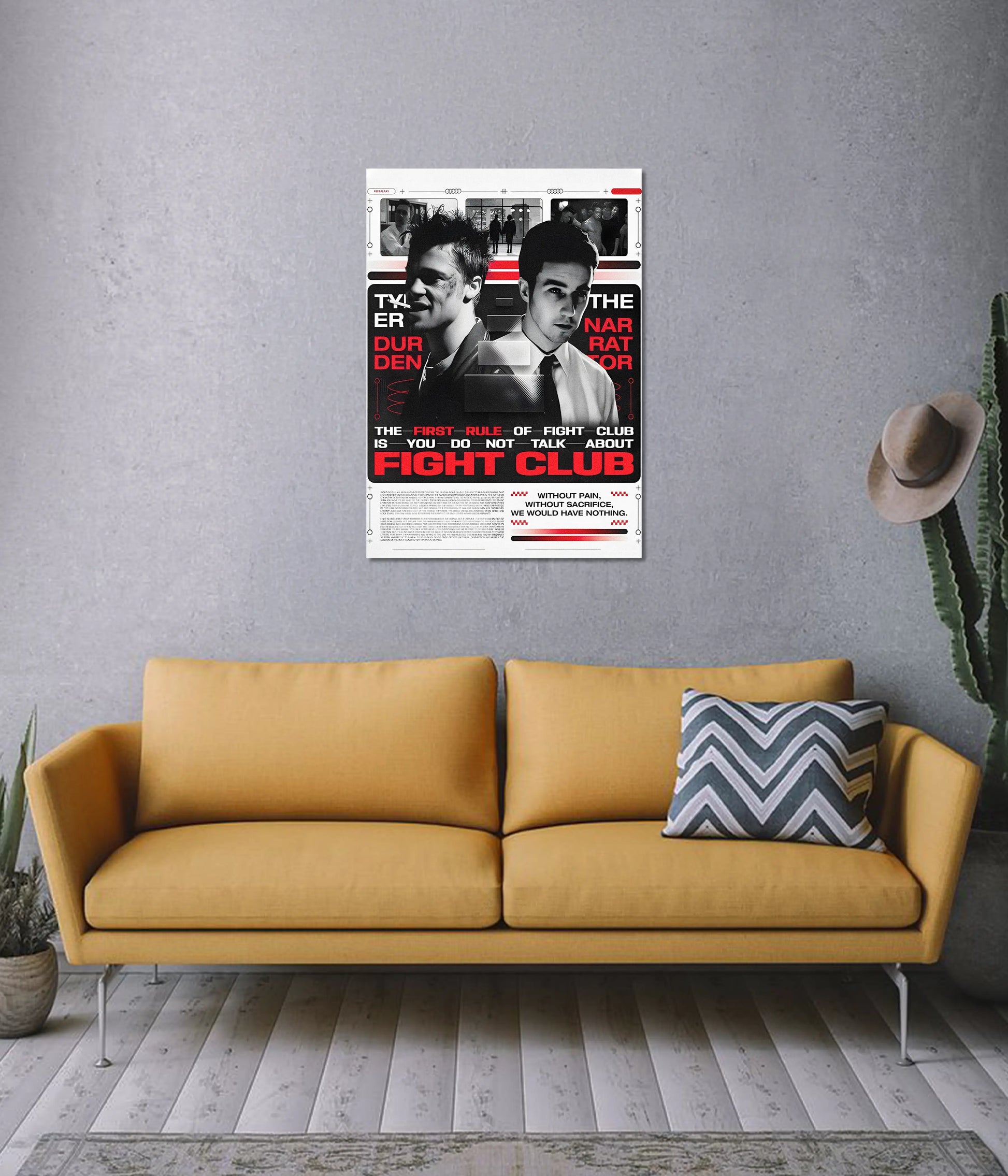 Fight Club Rule No.1 – Classic Movie Wall Poster - Everanta