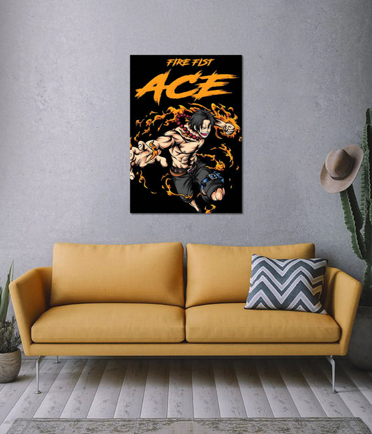 Fire Fist Ace – One Piece Wall Poster on Wall - Everanta