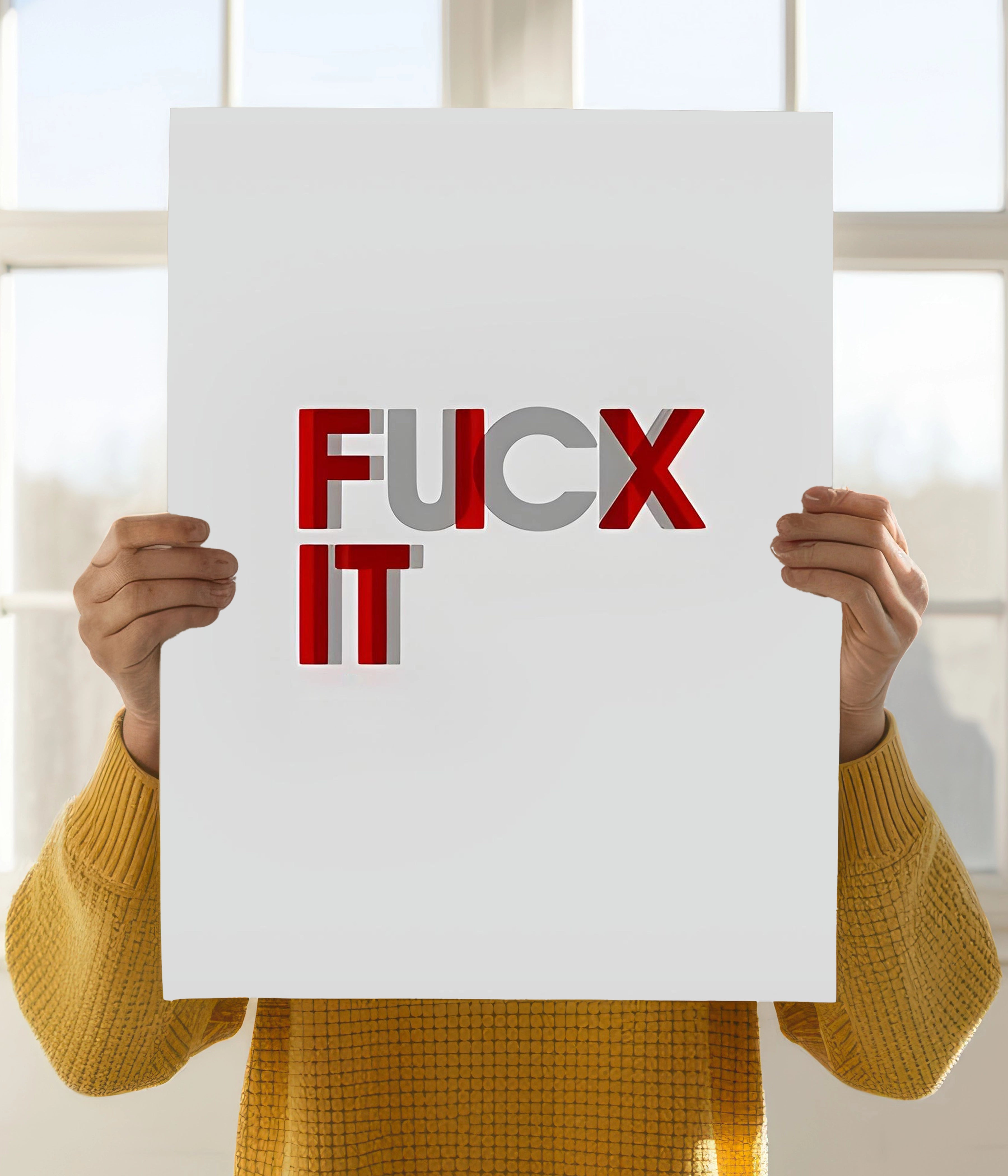 Fix It – Overcome or Let Go Motivational Poster Holding Image - Everanta