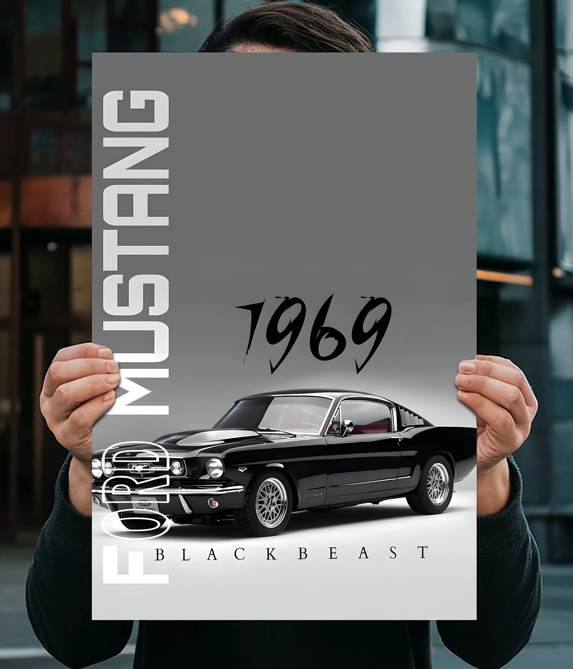 Ford Mustang 1969 – Black Beast Wall Poster Main Image - Everanta
