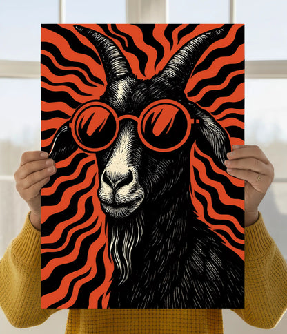 Funky Goat Aesthetic Wall Poster Main Image - Everanta