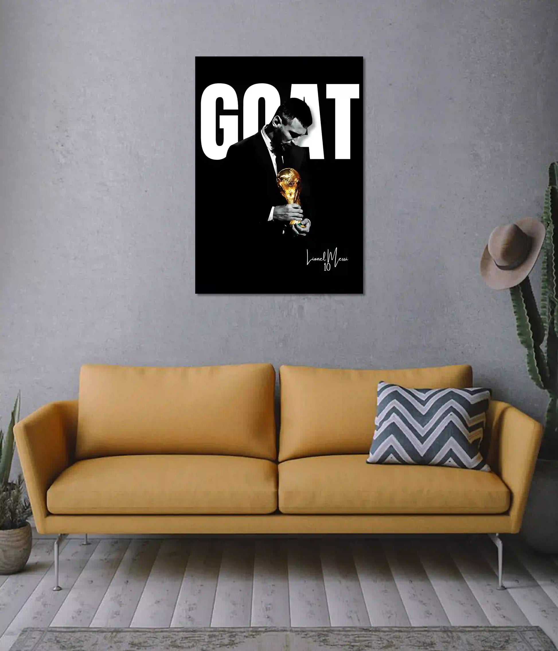 GOAT Lionel Messi World Cup Poster on Wall - Everanta