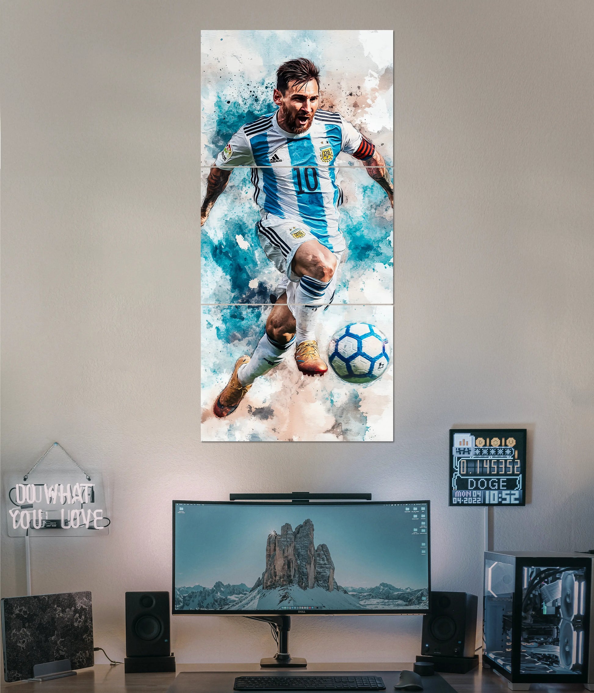 GOAT in Action - Lionel Messi Split Poster - Everanta