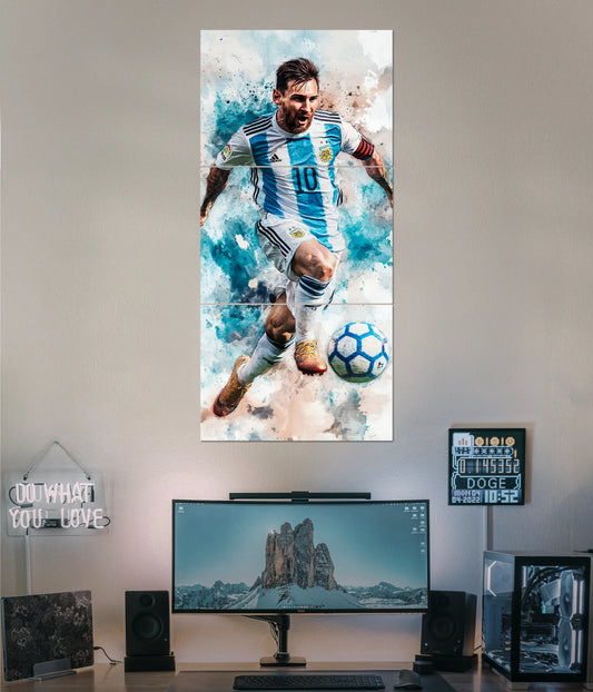 GOAT in Action - Lionel Messi Split Poster - Everanta