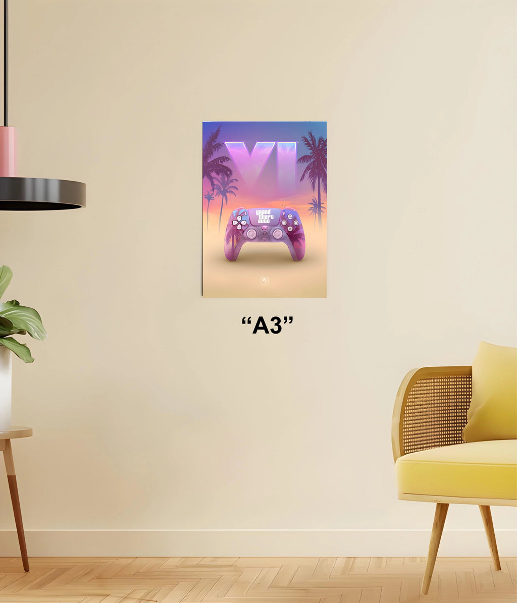 GTA 6 Poster Controller Vibes A3 Size - Everanta