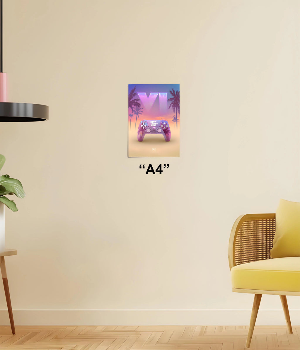 GTA 6 Poster Controller Vibes A4 Size - Everanta