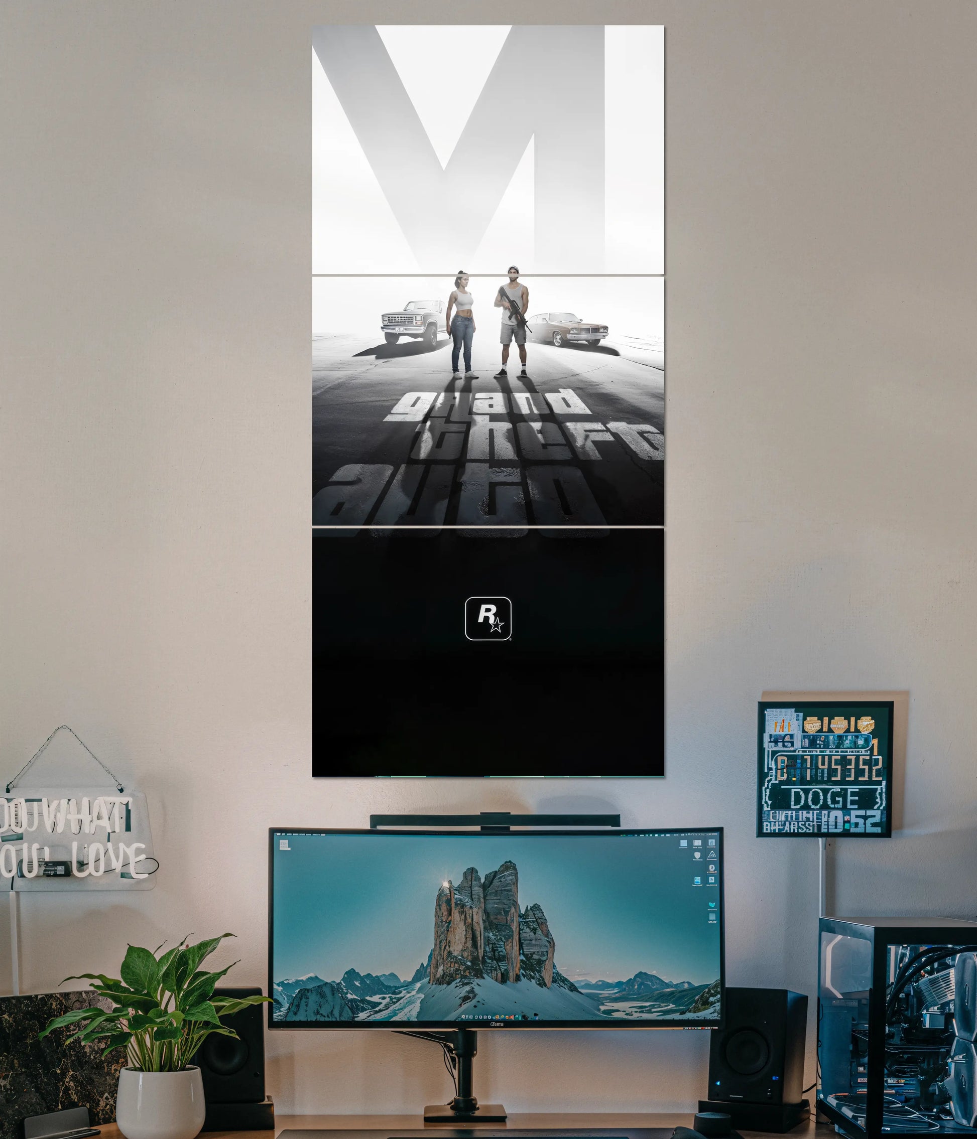 GTA 6 Split Wall Poster – Grand Theft Auto Gaming Art Main Image - Everanta