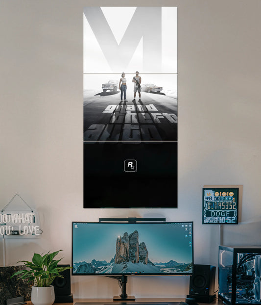 GTA 6 Split Wall Poster – Grand Theft Auto Gaming Art Main Image - Everanta