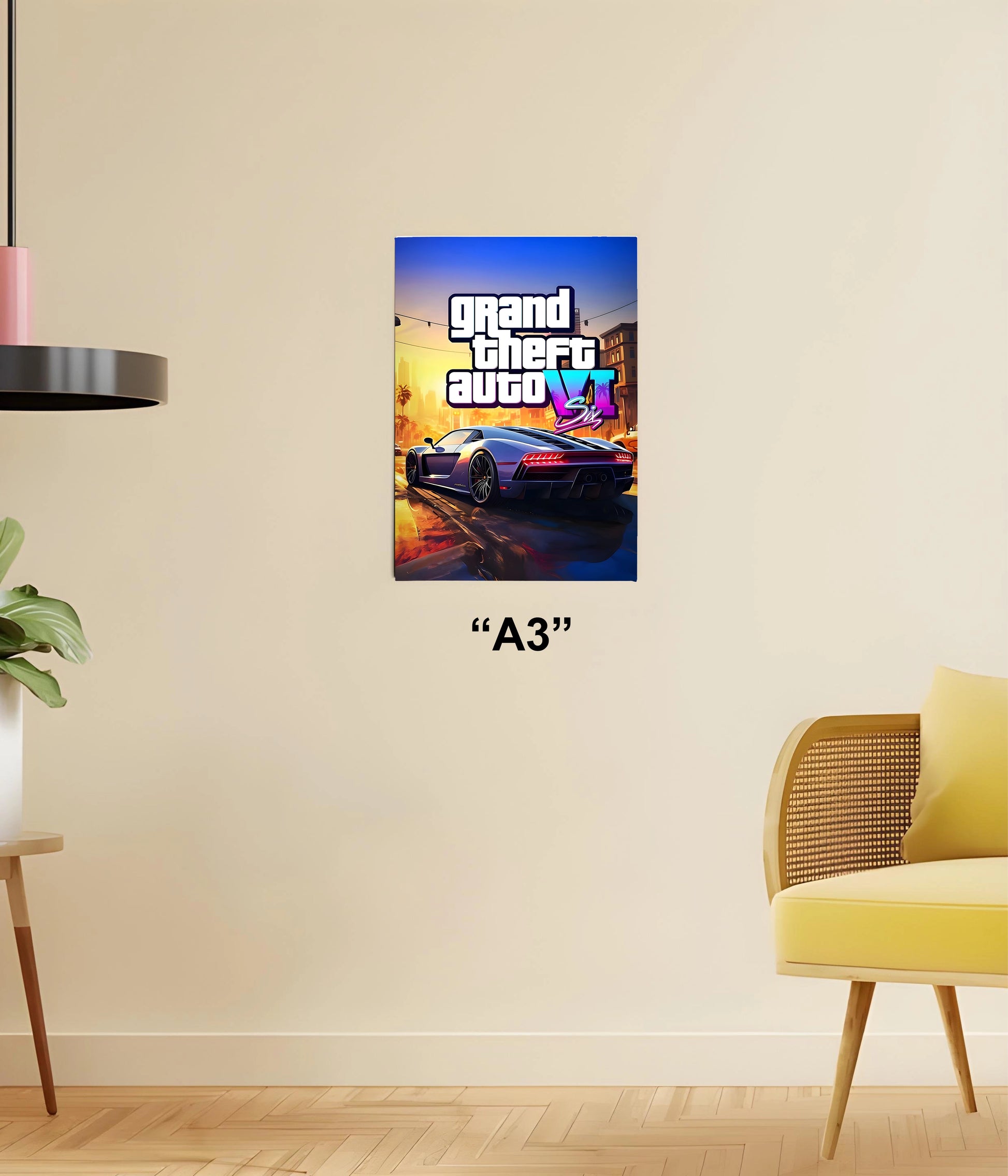 GTA VI Neon Streets – Gaming Wall Poster A3 Size - Everanta