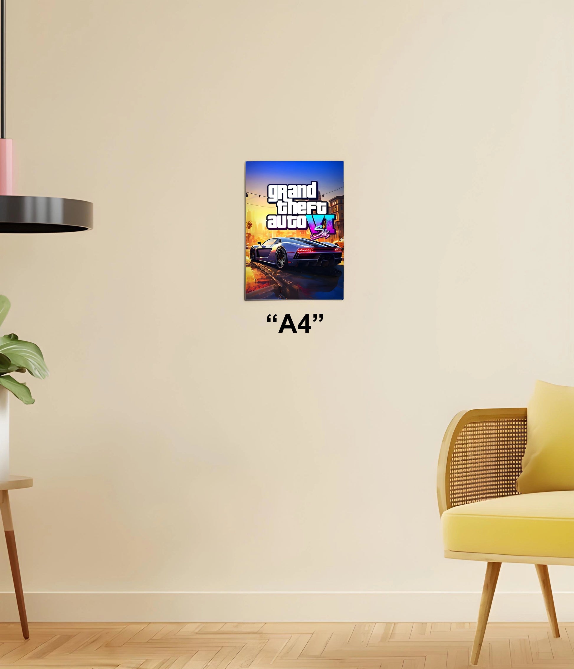 GTA VI Neon Streets – Gaming Wall Poster A4 Size - Everanta