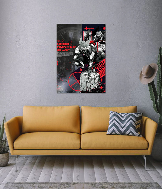 Garou “Hero Hunter” - One Punch Man Poster on Wall - Everanta