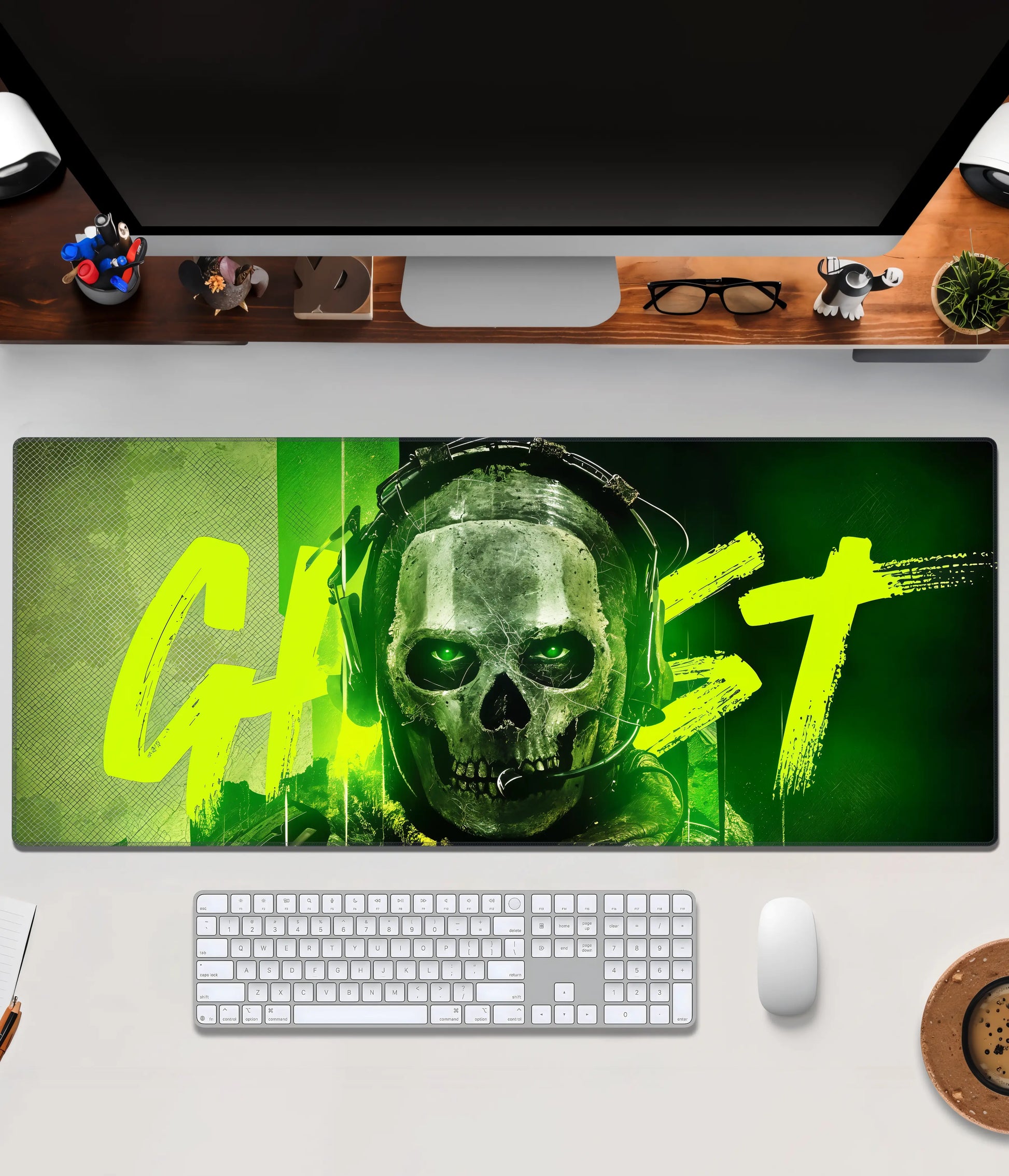 Ghost Desk Mat – Call of Duty Inspired Extended Gaming Mouse Pad Main Image - Everanta