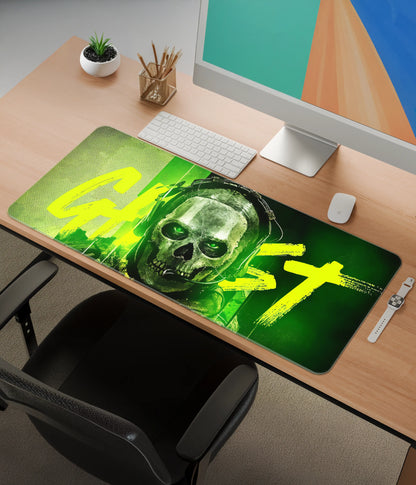 Ghost Desk Mat – Call of Duty Inspired Extended Gaming Mouse Pad Side View - Everanta