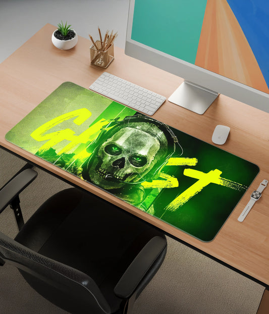 Ghost Desk Mat – Call of Duty Inspired Extended Gaming Mouse Pad Side View - Everanta