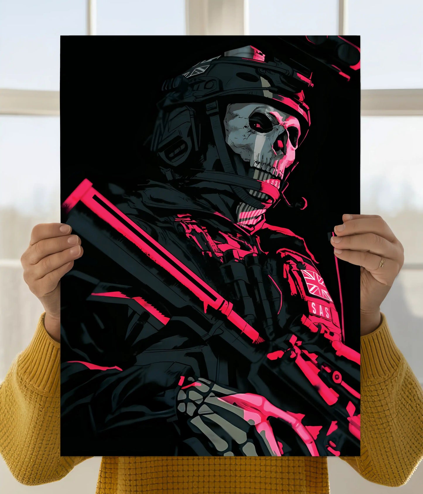 Ghost Operator Poster – Call of Duty Neon Gaming Main Image - Everanta