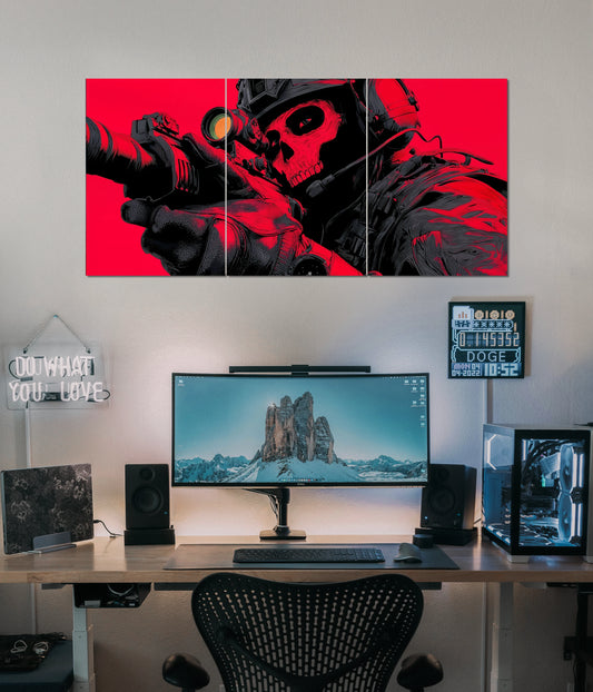 Ghost Sniper – Red Skull Gaming Split Poster - Everanta