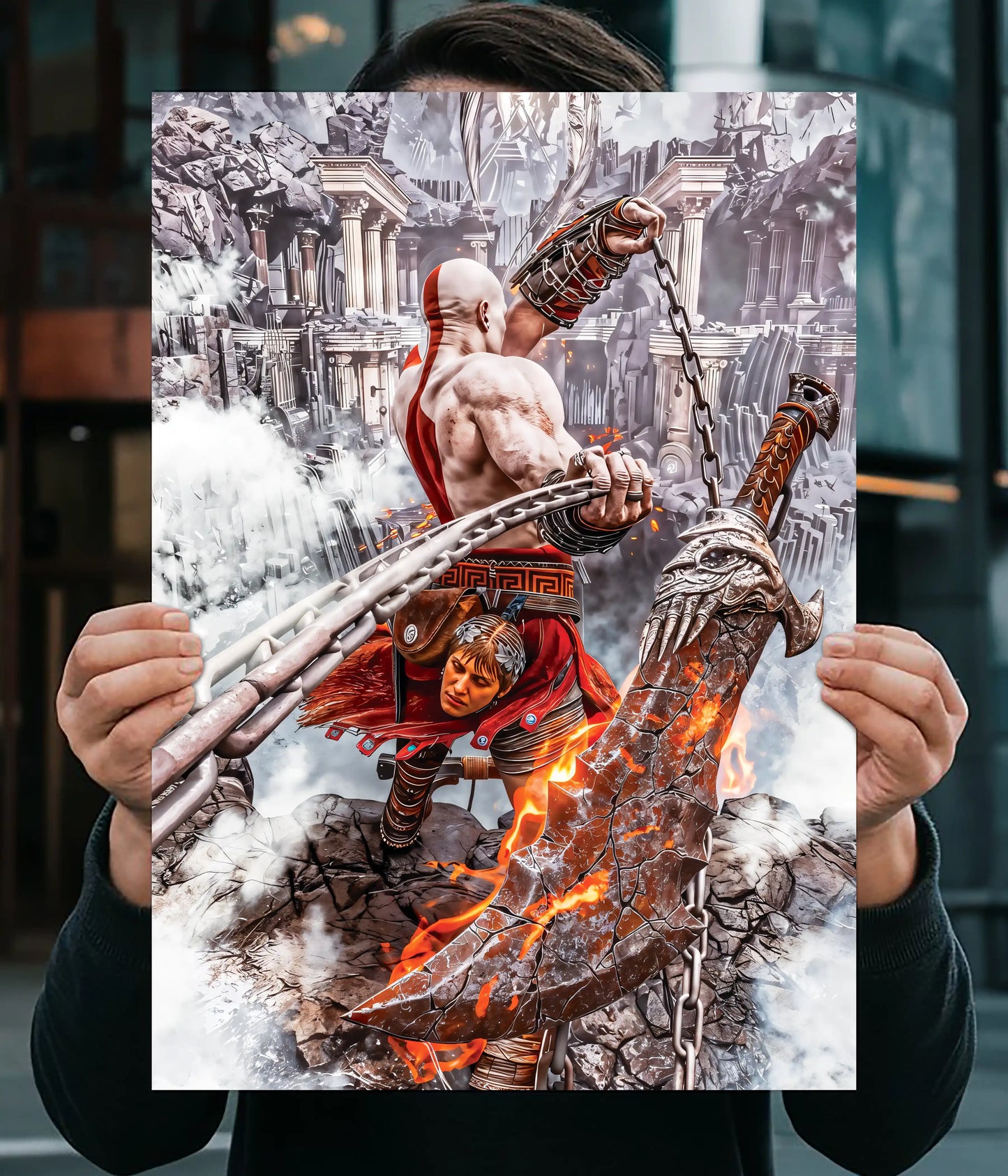 God of War Kratos Epic Battle Gaming Wall Poster Main Image - Everanta