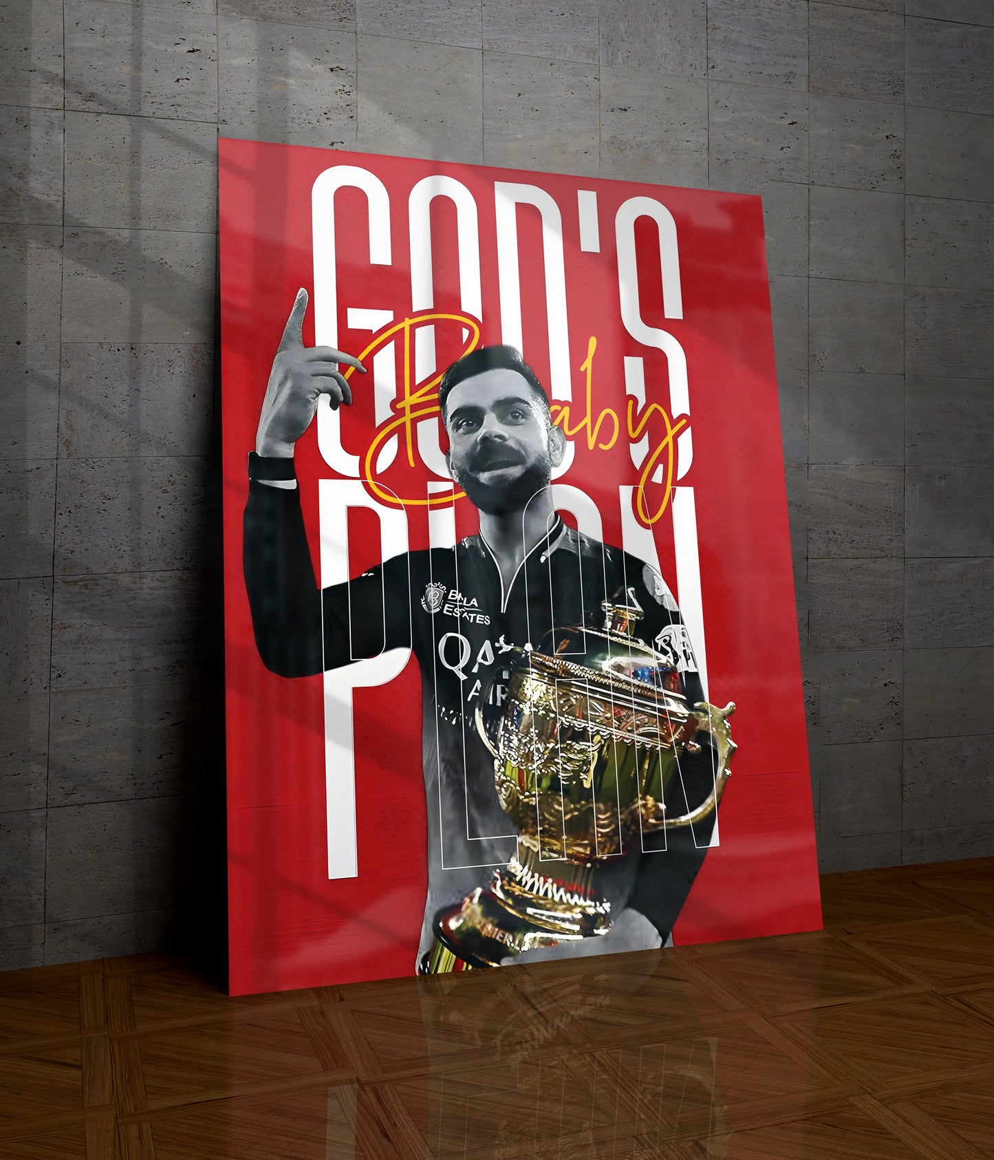 God’s Plan Baby – Virat Kohli Victory Metal Poster Main Image - Everanta