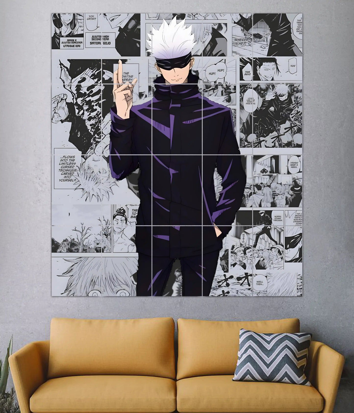 Gojo Satoru Infinity 20-Piece Split Poster in Living Room - Everanta