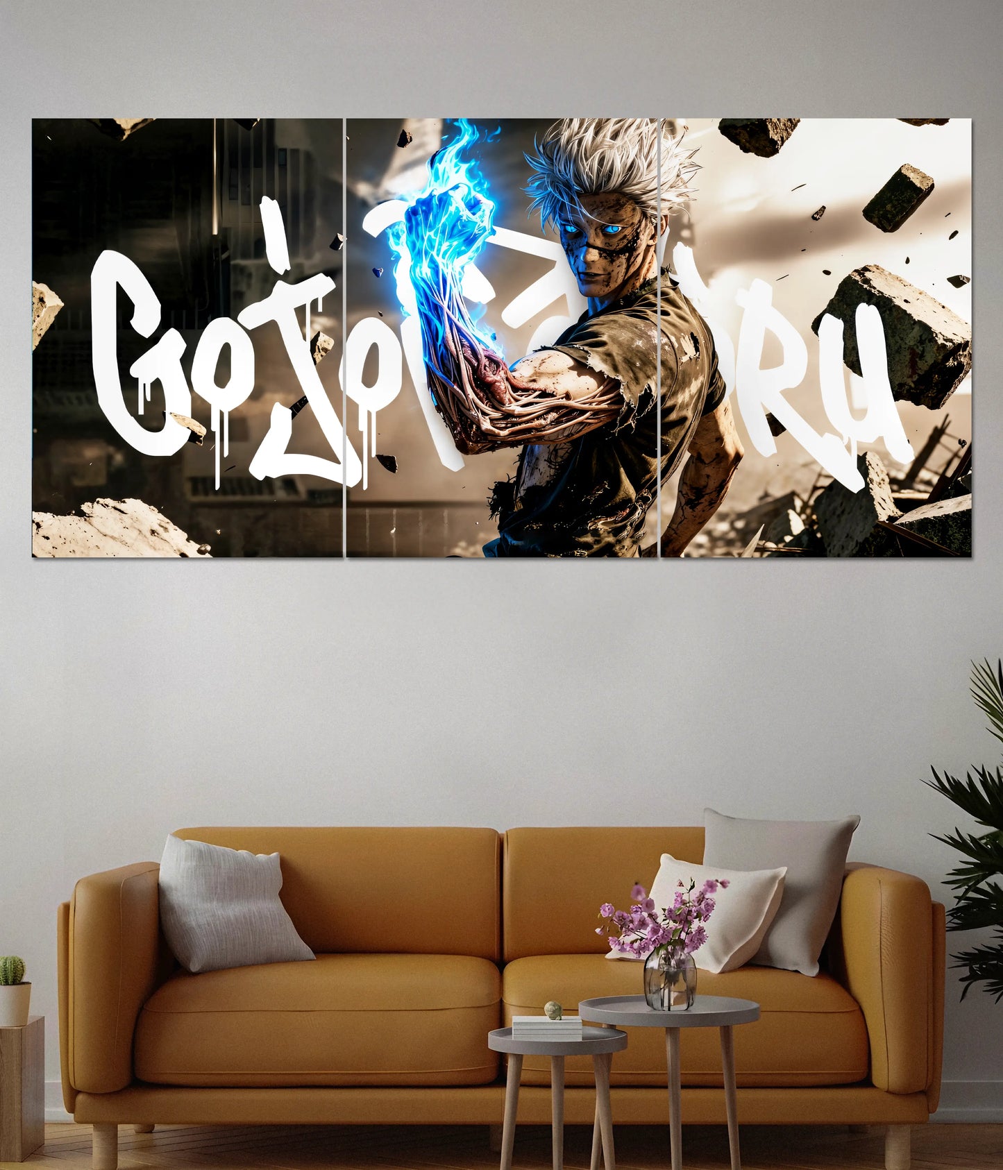 Gojo Satoru Split Poster – Limitless Power Anime Wall Art - Everanta