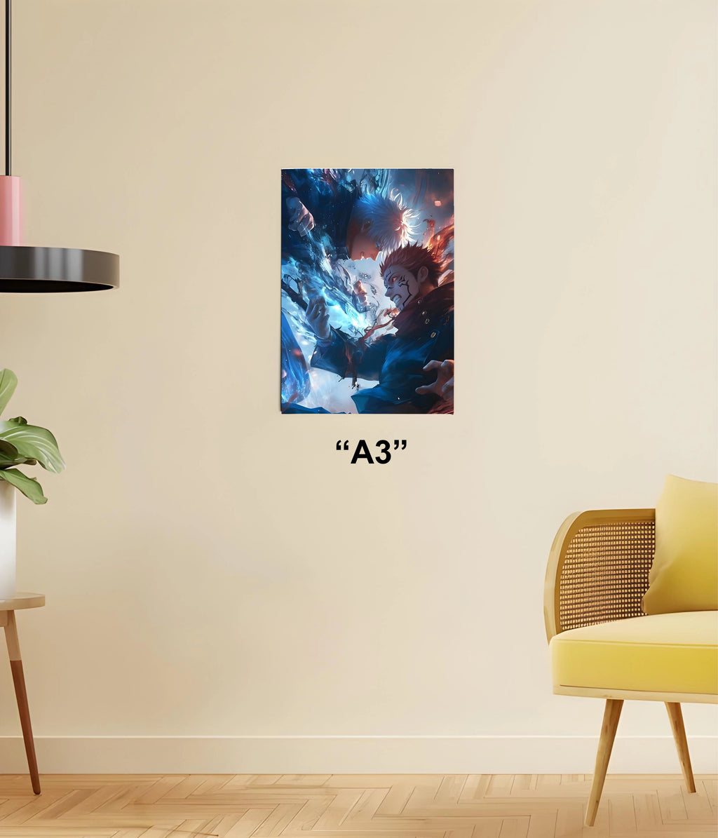 Gojo vs Sukuna – Clash of Cursed Titans Wall Poster A3 Size - Everanta