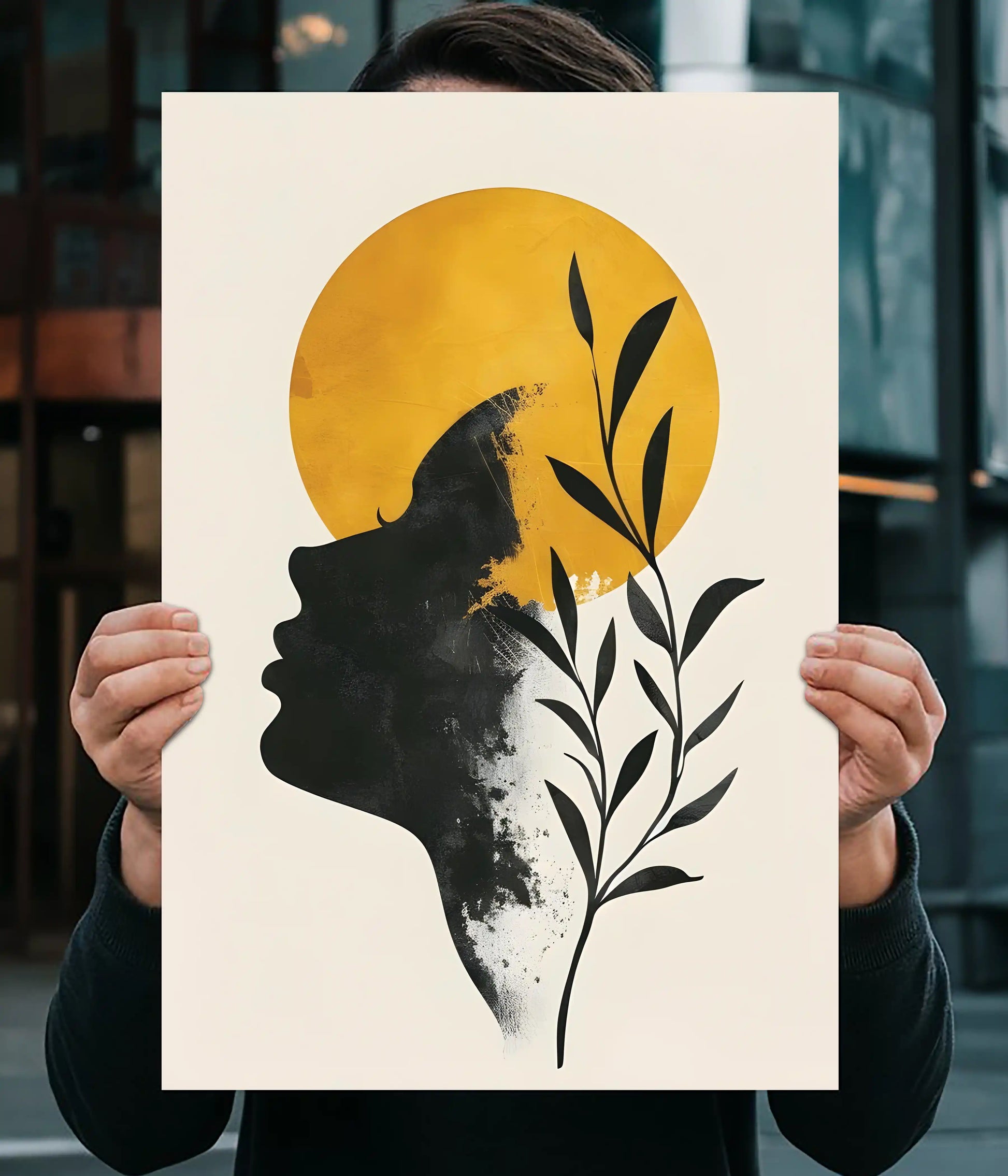 Golden Glow Minimalist Wall Poster Main Image - Everanta