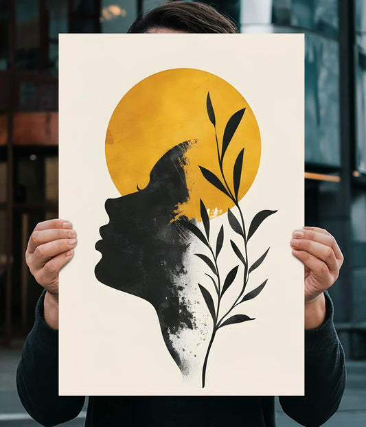 Golden Glow Minimalist Wall Poster Main Image - Everanta