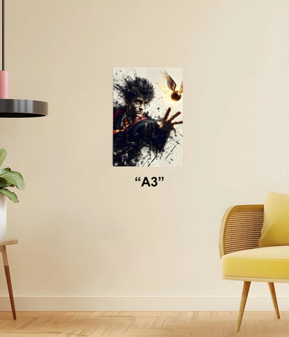 Harry Potter & The Golden Snitch – Magical Wall Poster A3 Size - Everanta