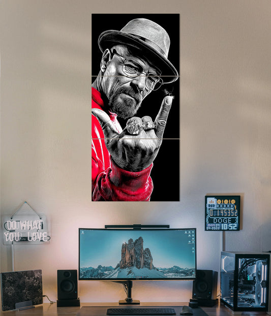 Heisenberg Breaking Bad Vertical Split Wall Poster Main Image - Everanta