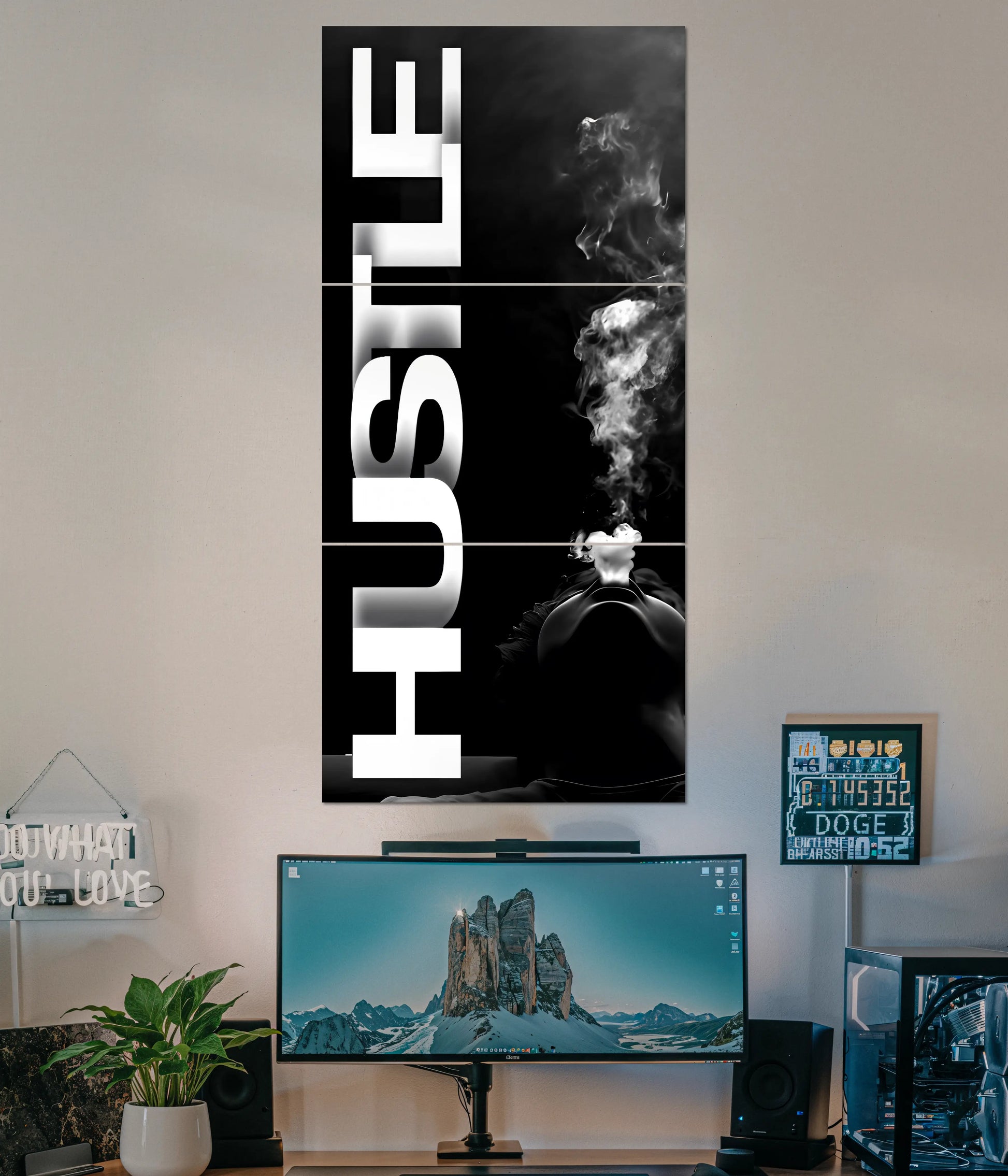 Hustle Split Wall Poster – Bold Motivation for Dreamers Main Image - Everanta