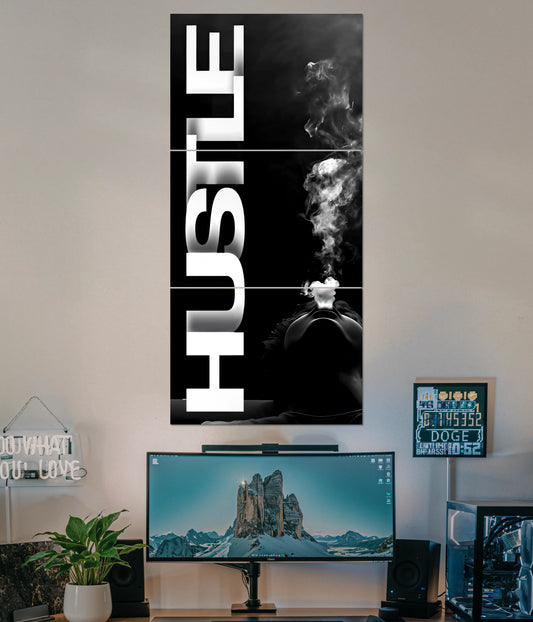 Hustle Split Wall Poster – Bold Motivation for Dreamers Main Image - Everanta